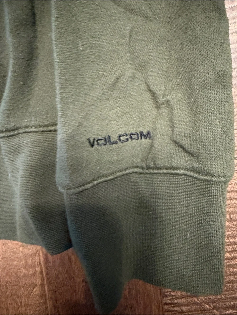 Volcom Black Hooded Jacket with Forest Green Lining